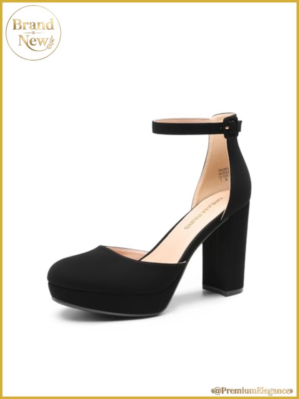 Women's Chunky Platform Closed Toe High Heel Pumps Mary Jane Ankle Strap